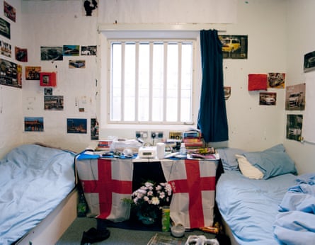 Each room in the category B prison holds two men ... Photograph: Nana Varveropoulou