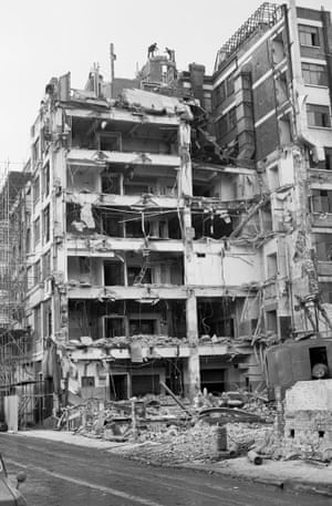 <strong>Long Acre, Covent Garden, 1986 </strong>The building was being demolished by a crane swinging an iron ball while two men stood on top of the ruin and finished the job with sledgehammers. There must be an easier was to earn a living