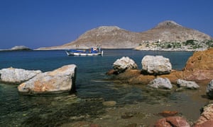 A fishing boat at Thymena Island, Fourni, Greece