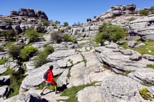 Walking at El Torcal de Antequera Nature Reserve.