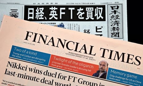 Nikkei, Japan’s largest media company, bought the FT Group from Pearson in July for £844m