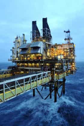 Oil platform in the North Sea.