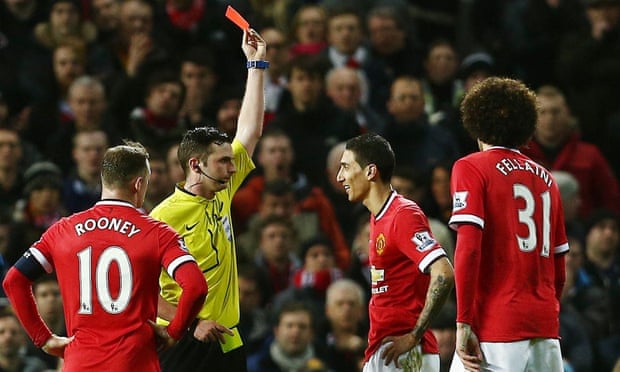Ángel Di María's red card for pushing the referee, Michael Oliver, which earned him a second booking in an FA Cup tie against Arsenal, was the low point of his Manchester United career.