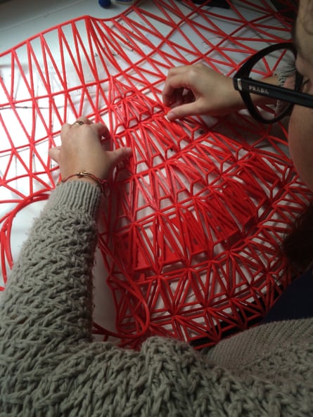 Danit Peleg working on her 3D printed fashion
