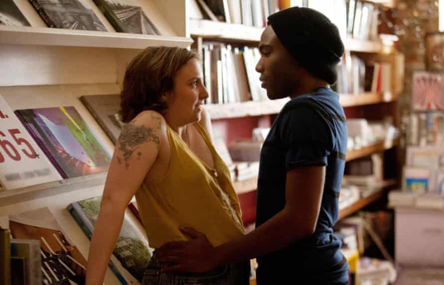 Lena Dunham and Donald Glover in Girls.