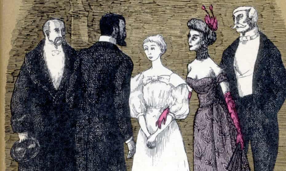 Detail from Edward Gorey illustration for <em>The Awkward Age</em> by Henry James.