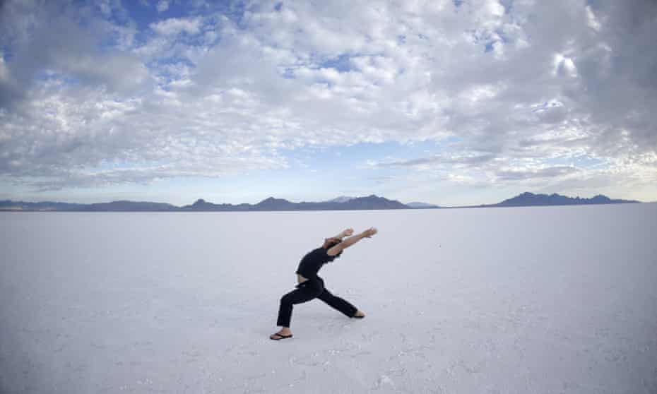  Sam Evers of Houston performs yoga on the Bonneville Salt Flats in Utah.