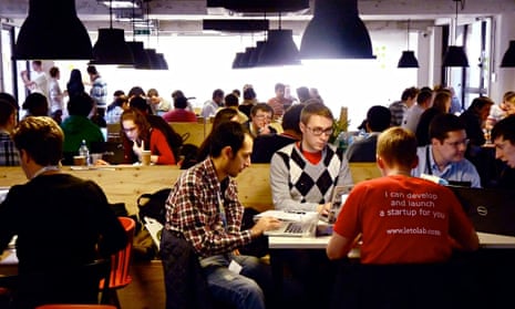 The cafe at Campus London where tech entrepreneurs find inspiration.