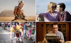 From clockwise, Matt Damon in The Martian, Julianne Moore and Ellen Page in Freeheld, Ben Foster in The Program and Bryan Cranston in Trumbo - all premiering at this year's Toronto film festival.