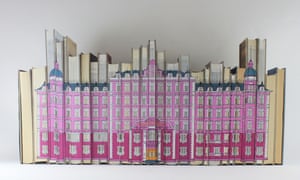 The Grand Budapest Hotel, Daniel Speight Silkscreen on reclaimed books - I loved the challenge of building up the layers of The Grand Budapest Hotel, and creating Anderson's detail in my own style. I appreciate his story telling through props, sets and art direction and how he creates a stylised world rather than just a film