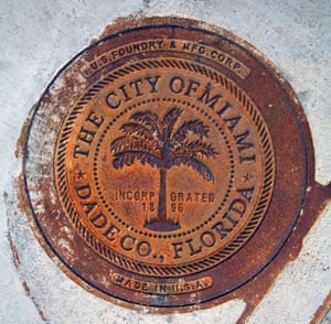 <strong>Miami, Florida<br></strong>A rusty sewer lid forged by the US Foundry