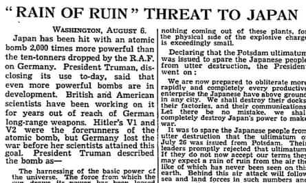 The Manchester Guardian, 7 August 1945.