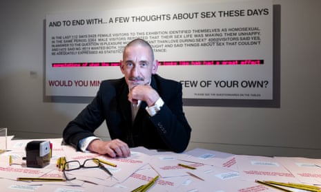 Neil Bartlett with his installation at the Wellcome Collection's Institute of Sexology.