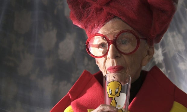Starlet in red … fashion muse Iris Apfel