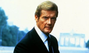 Roger Moore as James Bond.