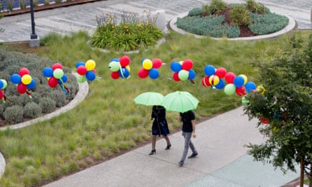 Employees at Google corporate headquarters in Mountain View, California, May 2015.