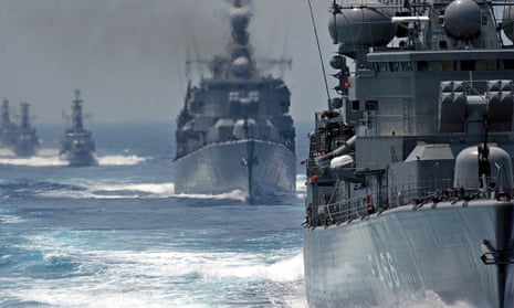 Greek frigates and torpedo boats during a military exercise in 2005.