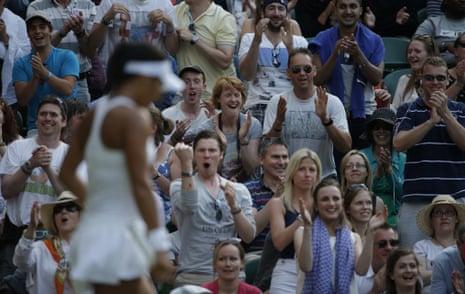 The crowd goes wild for Heather Watson on Centre Court.