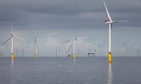Gwynt y Mor offshore wind farm off the coast of North Wales, UK