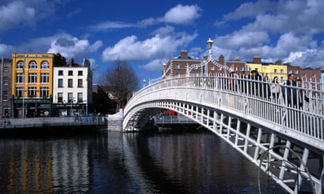 The Ha’penny bridge on the river Liffey, Dublin