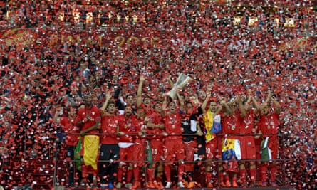 Sevilla celebrate their win in the Europa League final