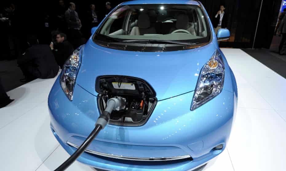 The Nissan Leaf electric vehicle.