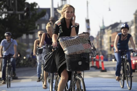 Cycling in Copenhagen. In Denmark, women make up 55% of cyclists.