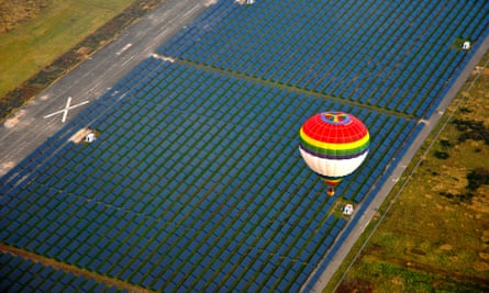 Juwi Solarpark, a 40MW solar power plant near Brandis in Germany.