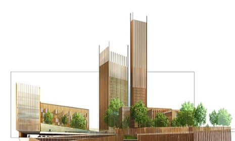 A render of the wooden structures planned for the Baobab development in Paris.