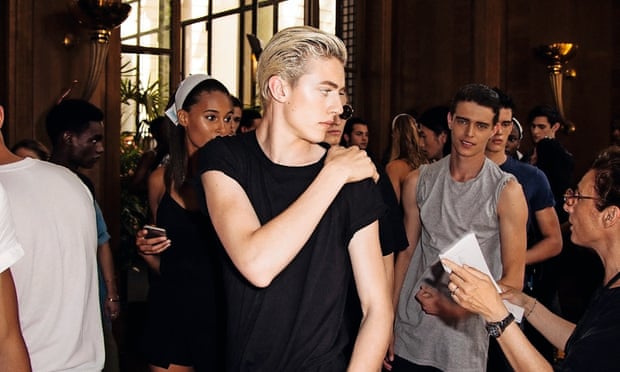 Backstage at the Balmain spring/summer 2016 show in Paris.