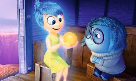 Joy (voiced by Poehler) and Sadness in Inside Out.