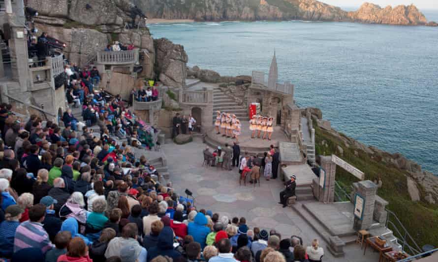 A performance of Guys and Dolls at the Minack Theatre, Cornwall