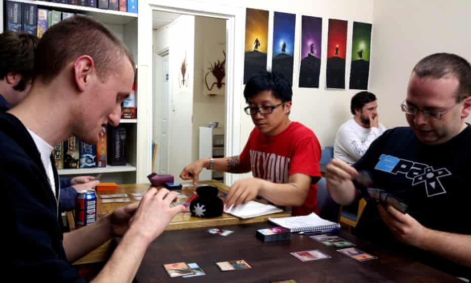 Magic: The Gathering players play at a game store