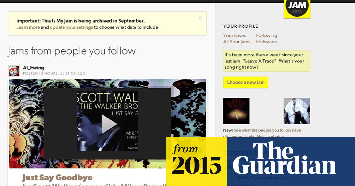 This Is My Jam Shuts Down After Losing Battle For The Open Web Digital Music And Audio The Guardian This Is My Jam Shuts Down After Losing Battle For The Open Web Digital Music And Audio The Guardian