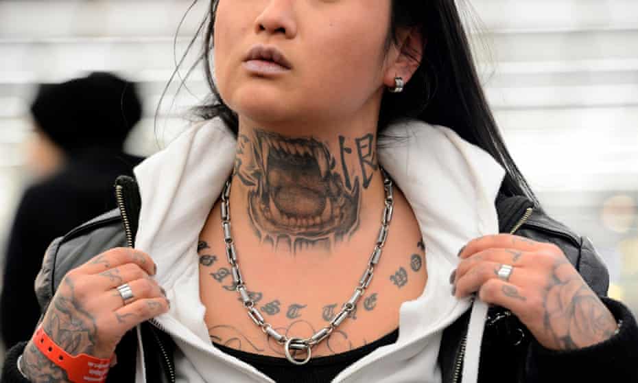 Women with neck tattoos