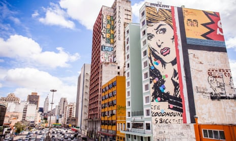 Street art now covers a wall in São Paulo that was previously saturated with billboard advertising.