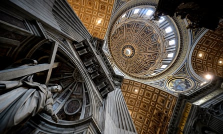A view of the dome of St Peter's Basilica at the Vatican.