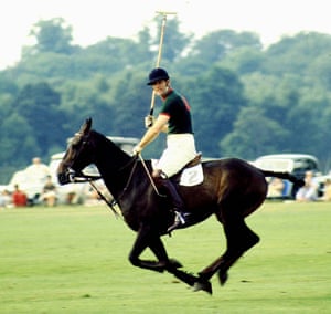Prince Philip in the colours of Windsor Park polo club at Smiths Lawn, Windsor, 1970.