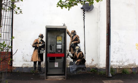 A Banksy depiction of 50s spies. Today’s snoops are engaged in online deception.