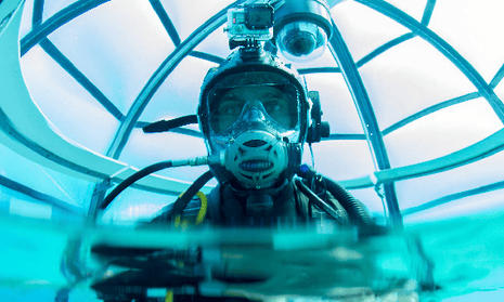 A diver visits one of the Nemo’s Garden growing pods.