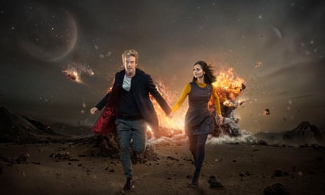 The Doctor and Clara, played by Peter Capaldi and Jenna Coleman.