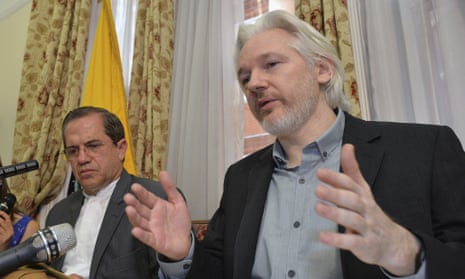Julian Assange with Ecuador's foreign minister