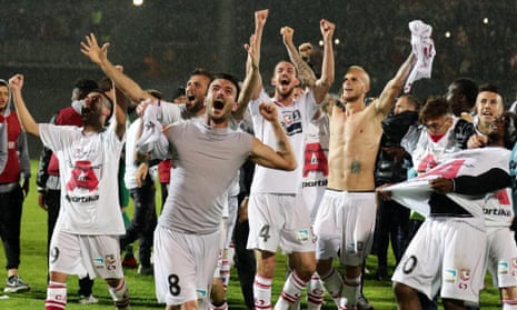 Modena celebrates the victory during the Italian soccer Serie B