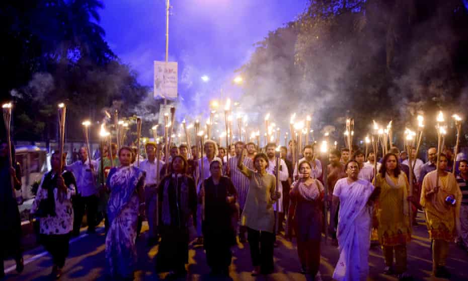 Violence against atheist writers has surged in recent months … secular activists protest against the killing of blogger Niloy Chakrabarti in Dhaka earlier in August.