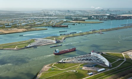 A storm surge barrier in Rotterdam.