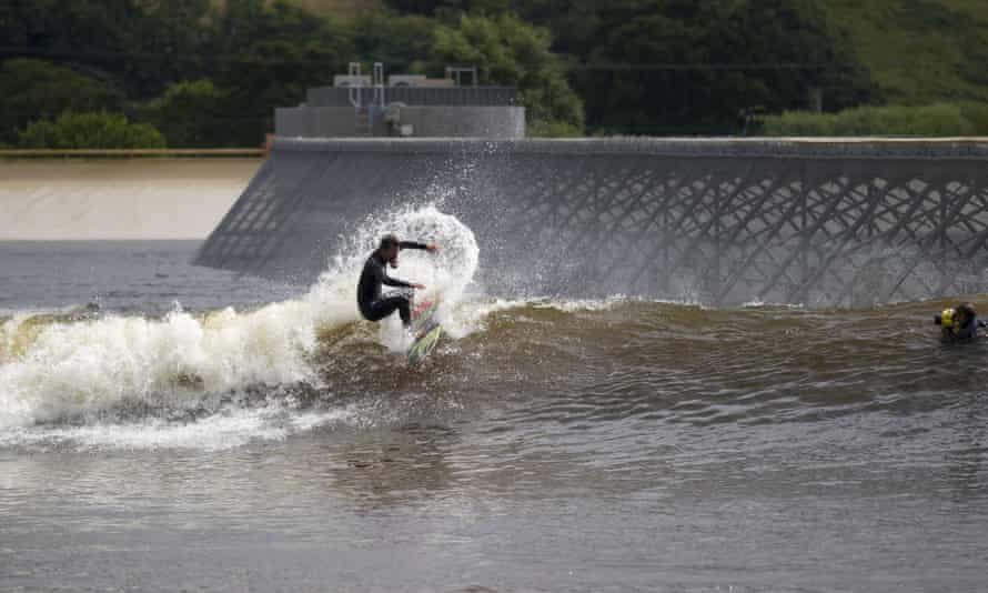 A surfer experiences at Surf Snowdonia, Wales