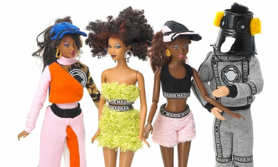 Streetwear designer Nasir Mazhar's take featured ethnically diverse dolls and a Ken with a bucket on his head.