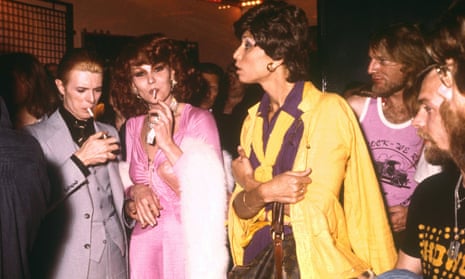 David Bowie (far left) at New York's Studio 54 nightclub in 1976.