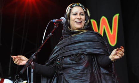 Mariem Hassan performs on stage on the first day of Womad festival in 2009 at Charlton Park in Wiltshire.