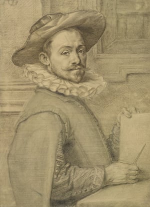 Self-portrait holding a copper plate, c1589 by the ‘bafflingly underrated’ Hendrik Goltzius.